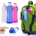 16 Oz. Collapsible Silicone Sports Water Bottle